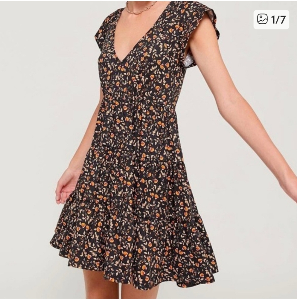 Urban Outfitters Julia Tiered Ruffle Mini Dress - Size Large